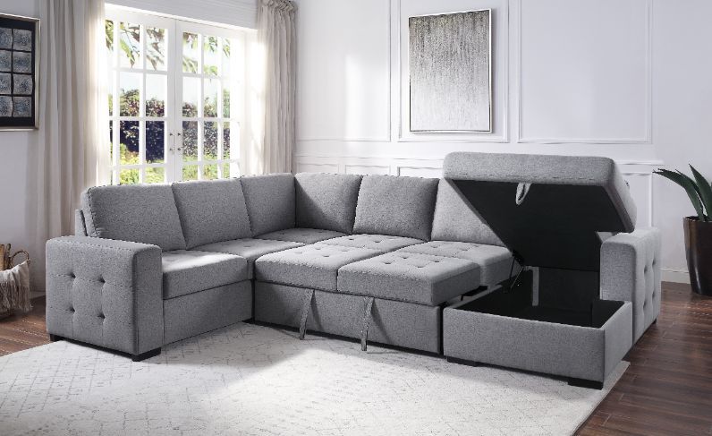 Nardo - Sectional Sofa - Gray Fabric