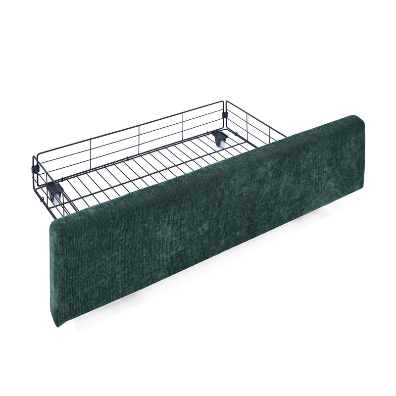 Modern Cushioned Bed Frame With Headboard And Drawers