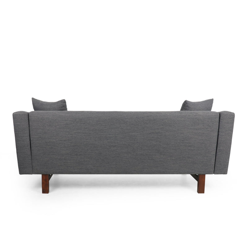 Comfy 3 Seat Sofa With Wooden Legs, For Living Room And Study - Charcoal