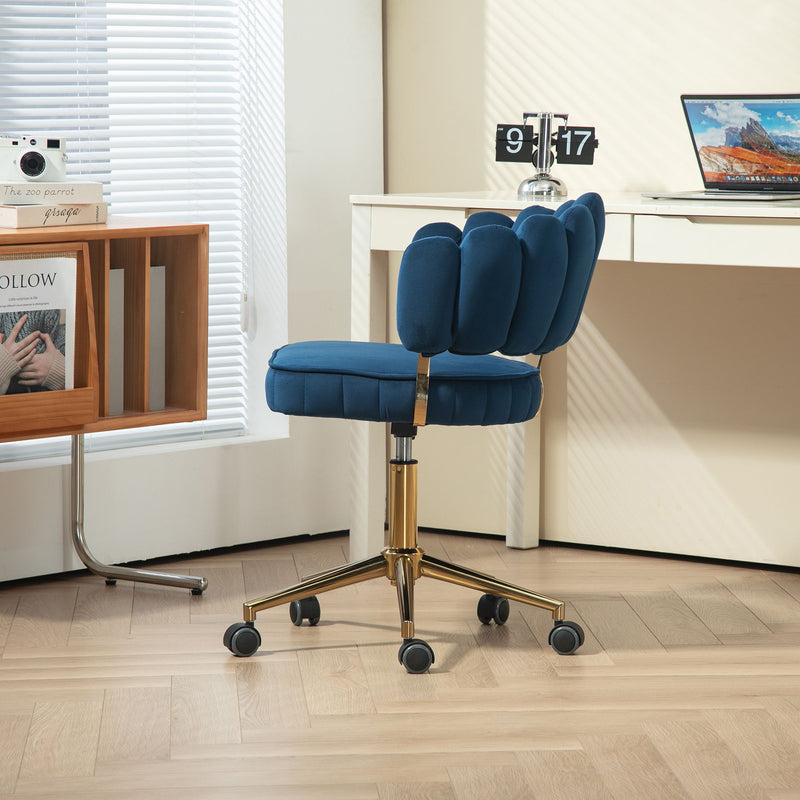 Modern Velvet Home Office Desk Chair With Adjustable Height And Swivel Wheels