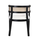 Contemporary Dining Chair Set With Rattan Backrest