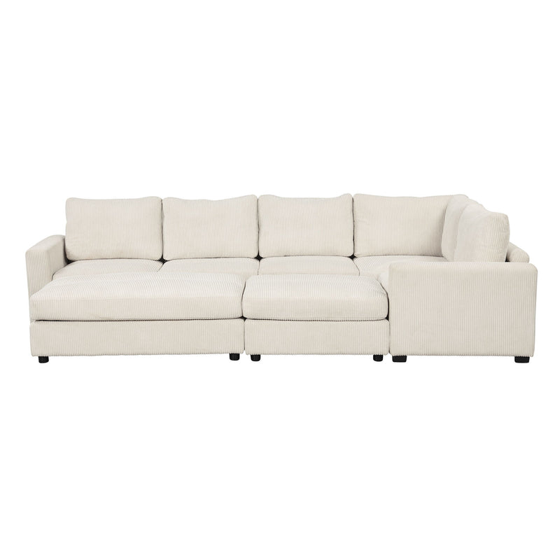 Sectional Couch Sofa Bed Modular Sofa With Two Movable Ottomans For Living Room