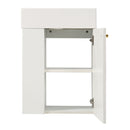 Floating Bathroom Vanity With Resin Basin, Left Side Storage - White