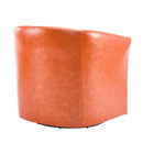 Wilmore - Elegant Swivel Barrel Chair - Orange