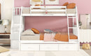 Bunk Bed With Drawers, Ladder And Storage Staircase