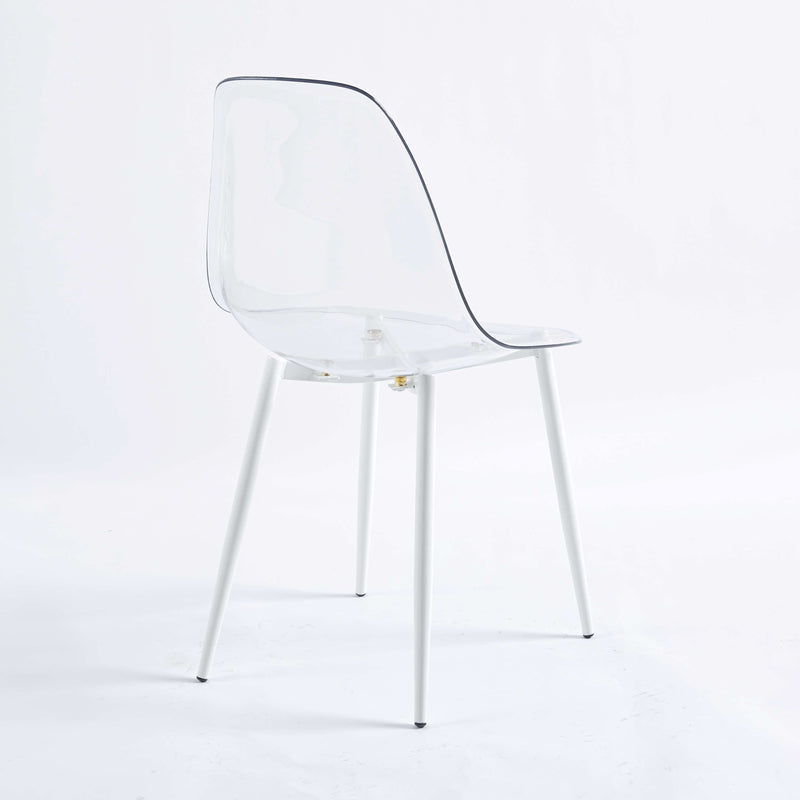 Dining Chair, Metal Leg, Plastic Seat (Set of 4)