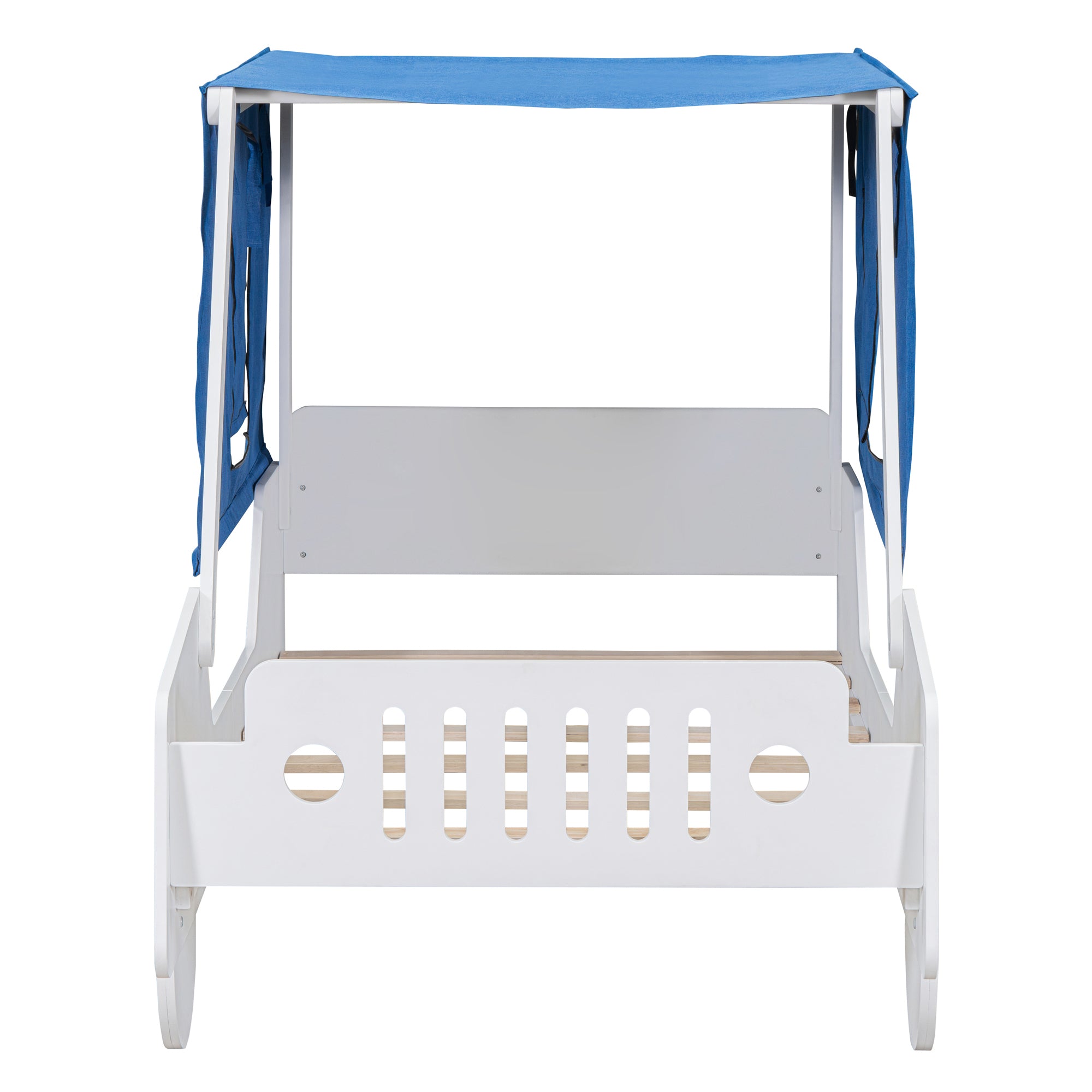 Twin Size Car Shaped Bed with Tents,White - Atlantic Fine Furniture Melbourne FL