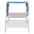 Twin Size Car Shaped Bed with Tents,White