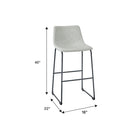 Industrial Faux Leather Bar Stools (Set of 2) - Gray