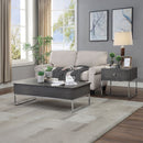 Iban - End Table - Gray Oak & Chrome - Atlantic Fine Furniture Inc