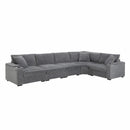 Convertible L Shaped Sectional Corner Couch With Armrest Storage Cup Holders USB Charger, Irregular Corner Oversized Comfy Modular Sofa