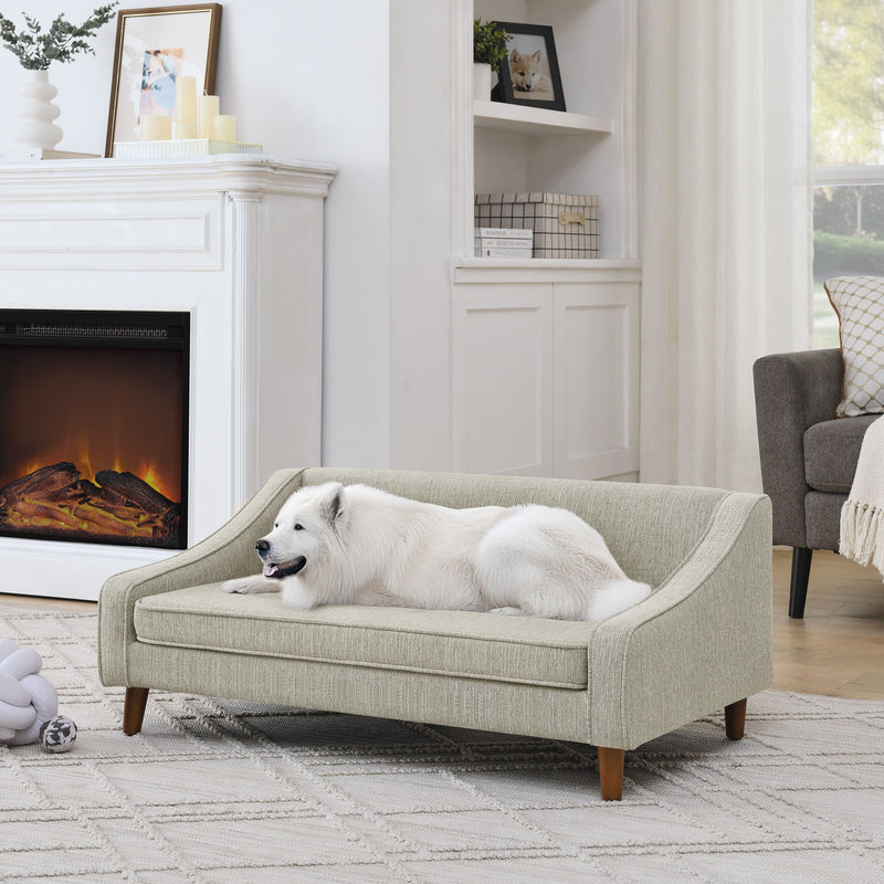 Modern Durable Elevated Dog Sofa Bed With Irregular Armrest Design