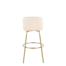 Toriano - Contemporary Fixed Height Barstool With Swivel And Round Footrest (Set of 2)