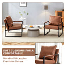 Classic Leather And Metal Frame Sofa, Ergonomically Designed, A Perfect Blend Of Modern And Industrial Styles