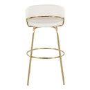 Jie - Fixed Height Contemporary Barstool With Swivel With Round Footrest (Set of 2)