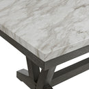 Everdeen - Dining Table With White Faux Marble Top - Charcoal