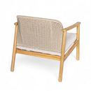 2 Piece Outdoor Acacia Wood Patio Club Chair, Patio Furniture Arm Chair With Woven Rope Backrest, Deep Seating For Porch - Light Teak / Beige
