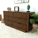 Lola - Mid-Century Modern Dresser With 6 Drawers - Dark Brown