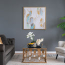 Modern Oil Painting, Square Framed Wall Art For Living Room Dining Room - Multicolor