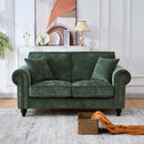 Modern 3 And 2 Seater Sofa With Rolled Arms, Tufted Upholstered Couch