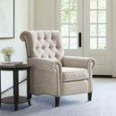 Aidan - Push Back Recliner Chair With Tufted Back And Nailhead Trim - Cream