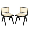 Chandigarh Dining Room Chairs With Natural Rattan (Set of 2)