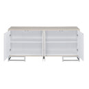 Panos - Console Cabinet - White Marble Print & Chrome