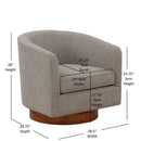 Miramar - Swivel Barrel Chair With Wooden Base
