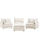 Contemporary Modular Sectional Sofa Set With Movable Ottoman