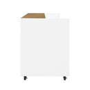 Multi-Functional Storage Island Movable Storage Cabinet Island Vanity Dresser With 3 Side Storage Drawer, A Reversible Top Storage Space And 2 Glass Display Shelves - White