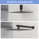 Modern 10" Square Rainfall Shower Head & Stainless Steel Wall Or Ceiling Mount Luxury Spa Shower Panel