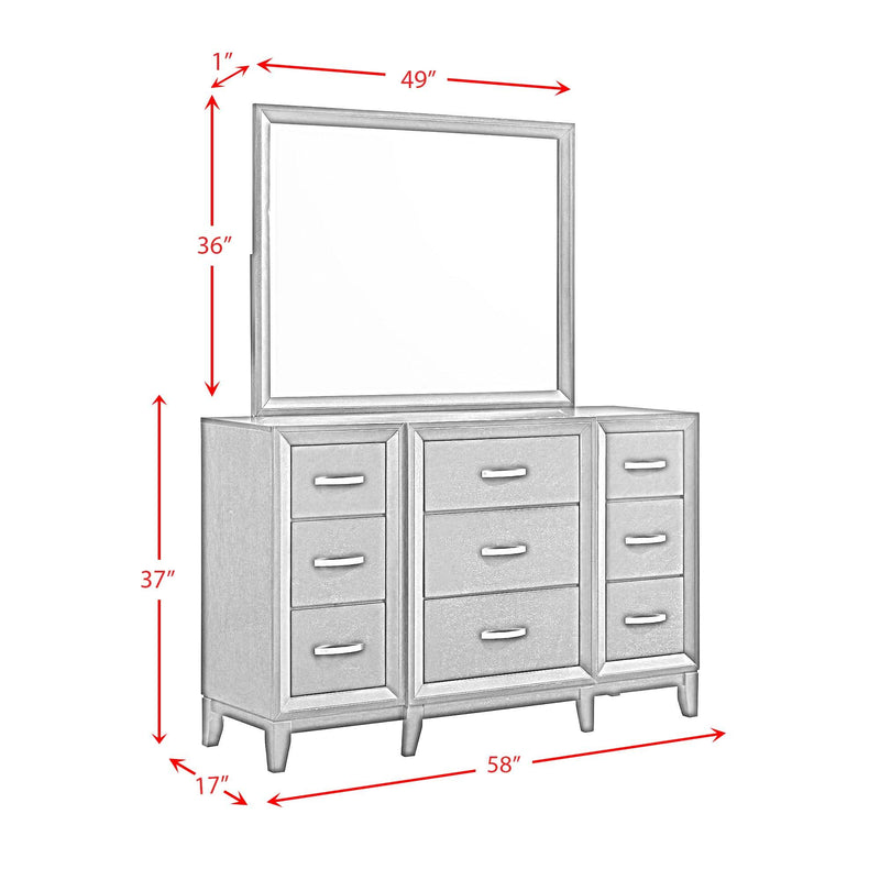 Beaumont - Dresser & Mirror - Merlot