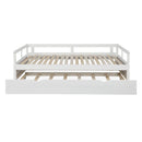 Extending Daybed with Trundle, Wooden Daybed with Trundle, White