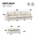 Sectional Sofa With Ottoman Cloud Couch Set With Throw Pillows, Free Combination