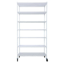 7 Tier Metal Shelf Wire Shelving Unit, 2450Lbs Heavy Duty Adjustable Storage Rack With Wheels & Shelf Liners For Closet Kitchen Garage Basement Commercial Shelving