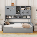 Daybed With All-In-One Cabinet And Shelf