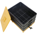 Durable 3 Tray Worm Farm Kit For Efficient Vermicomposting, 65L Capacity - Yellow / Black