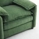 Oversized Reading Armchair With Thick Cushions, High Back Support