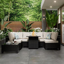 Cushion Covers For 7 Piece Wicker Sectional Sofa, 14 Pack Seat And Back Slipcovers With Zipper