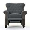 Accented Push Back Recliner Chair With Rolled Arms, Enjoy Cocooning Comfort