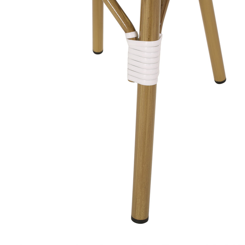 Outdoor Rattan And Aluminum French Bistro Chairs Set