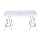 Coleen - Writing Desk (Same Ac00901) - White High Gloss & Chrome