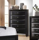 Briana - 5-Drawer Bedroom Chest - Black - Atlantic Fine Furniture Inc