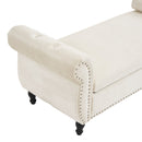 Luxurious Velvet Multifunctional Storage Ottoman Bench With Pillow