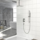 Ceiling Mounted Square Shower System With Adjustable Slide Bar, 16" Rainfall Shower With Handheld - Brushed Nickel