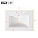 Bathroom Vanity Cabinet With Ceramic Sink Combo Set, Frame Modern Bathroom Storage Cabinet With 2 Drawers - Black