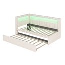 Upholstered Platform Bed With USB Ports And LED Belt