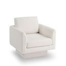 360° Modern Swivel Accent Chair Round Armchair, Thick Padded Single Lounge Sofa Upholstered Comfy