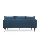 Diaphanous - Upholstered 3 Seater Sofa With 2 Accent Pillows And Wood Legs