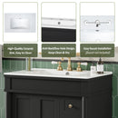 Bathroom Vanity With Ceramic Sink, 2 Doors 3 Drawers, Soft Close Design